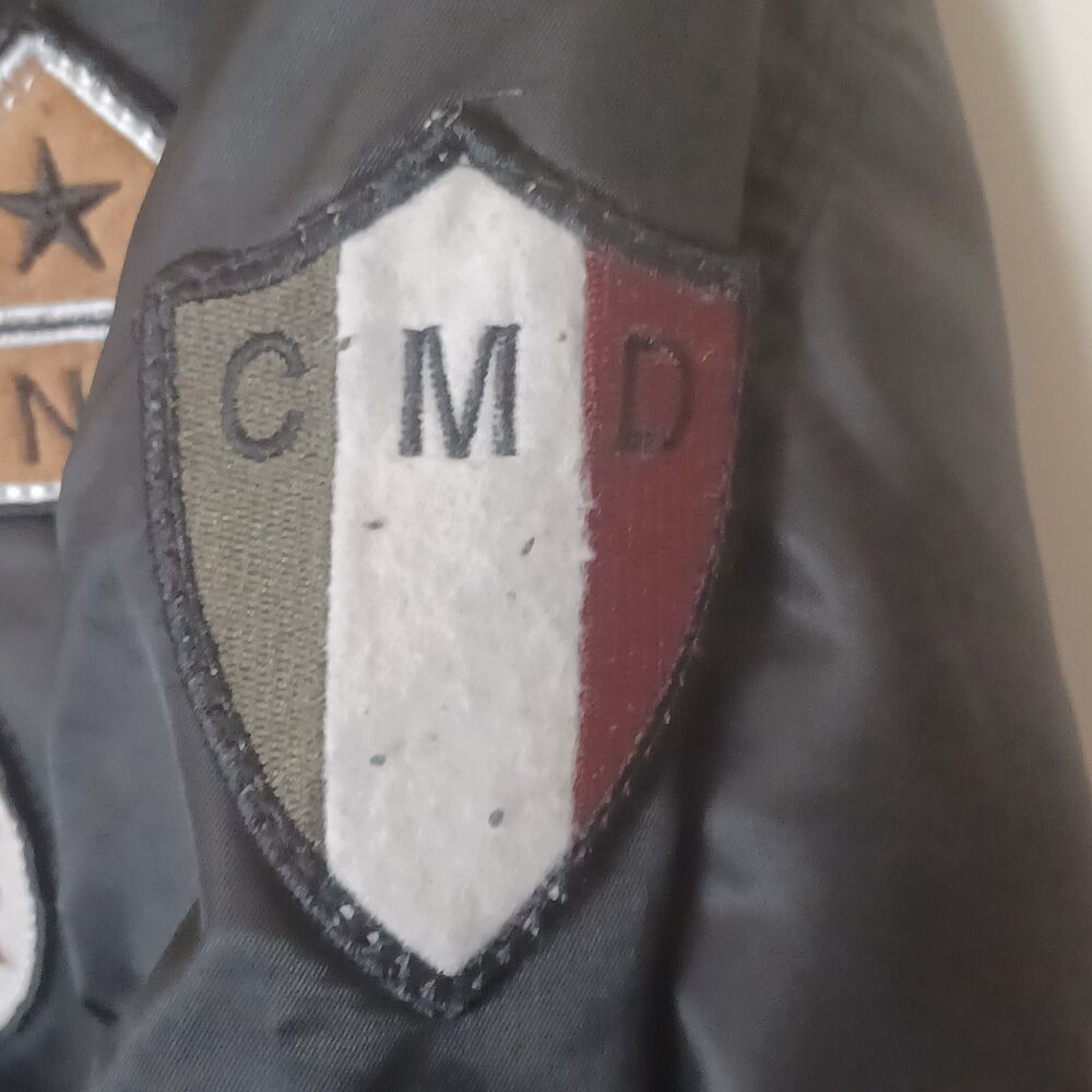 Bleecker & Mercer Sz Large Men Bomber‎ Jacket w/Patches Pilot Military Aviation - Picture 6 of 14
